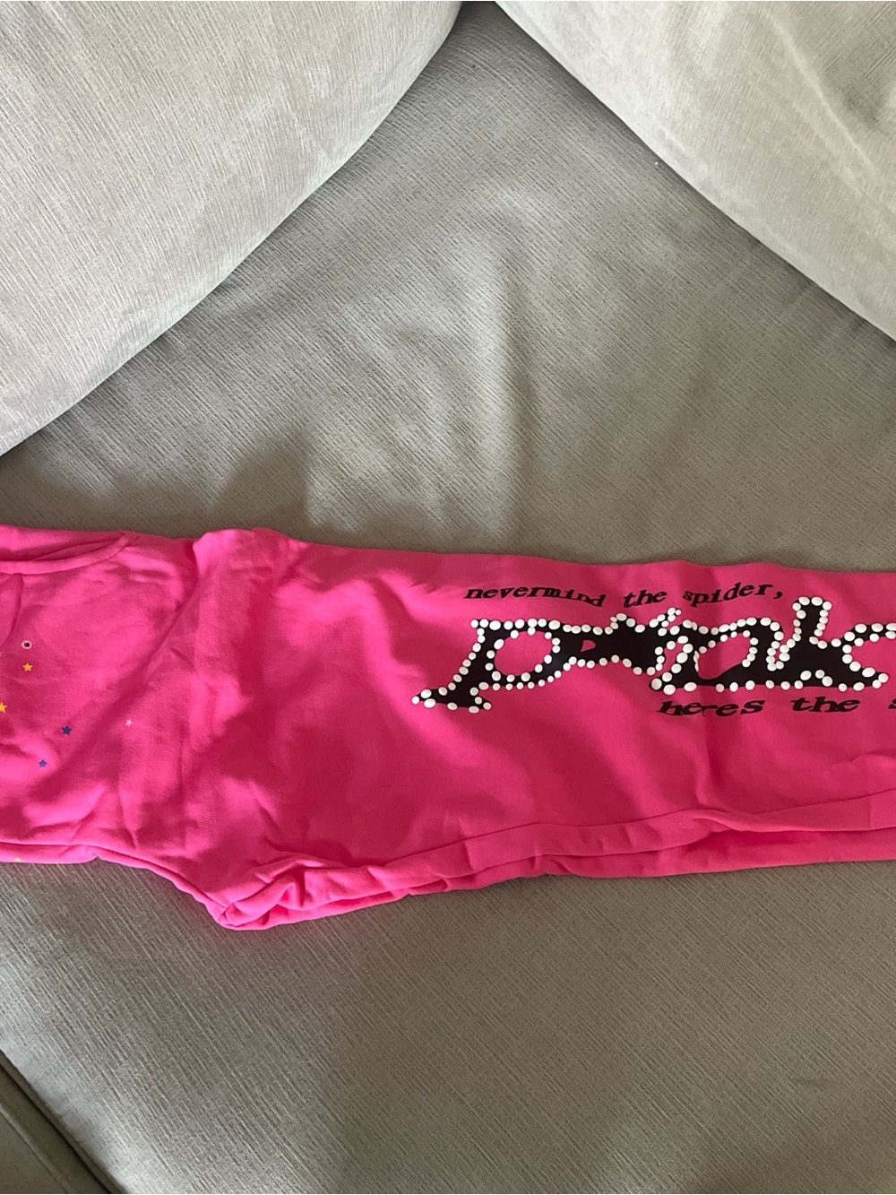 Hot Pink Spider Sweatpants Size large